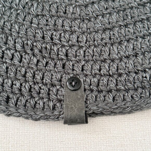 Unisex Reflective Crochet Hat Toque Gray - Picture 4 of 8